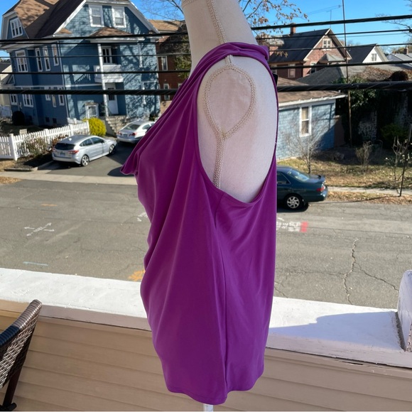 Express Purple Draped Cowl Neck Racerback Tank Top Size L (NWT) - Picture 5 of 8
